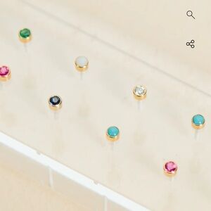 14K TURQUOISE BEZEL STUDS